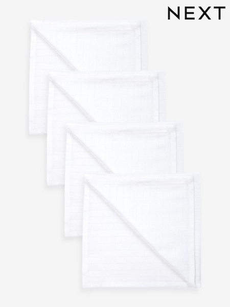 White 100% Cotton Muslin Baby Cloths 4 Pack (328369) | £8