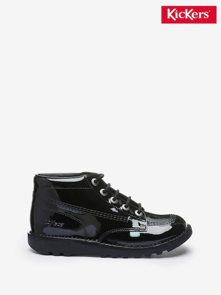 Kickers Black Youth Hi Patent Leather Shoes (638711) | £70