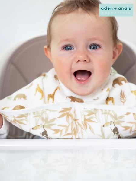 aden + anais Animal Print Baby Essentials 100% Cotton Muslin Burpy Tanzania Bibs (642804) | £10