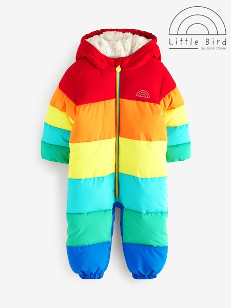 Little Bird by Jools Oliver Multi Rainbow Striped Shower Resistant Snowsuit (700526) | £50 - £54