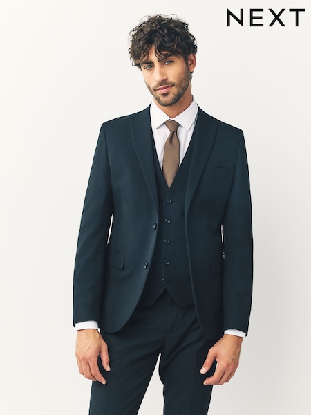 Black Skinny Fit Two Button Suit Jacket (858220) | £60