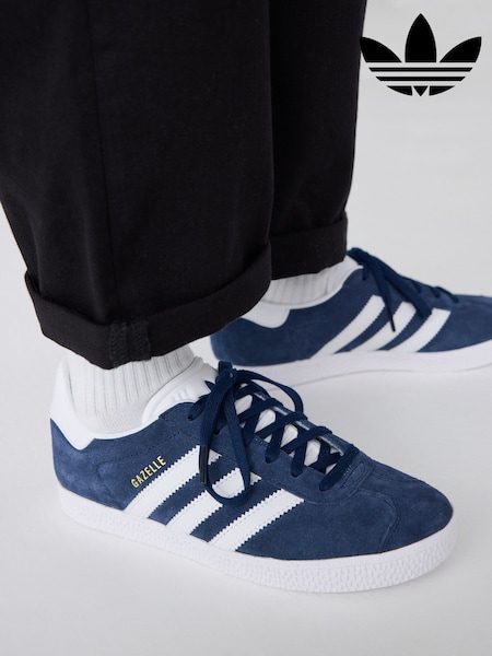 adidas Originals Navy/White Junior Gazelle Trainers (902083) | £55