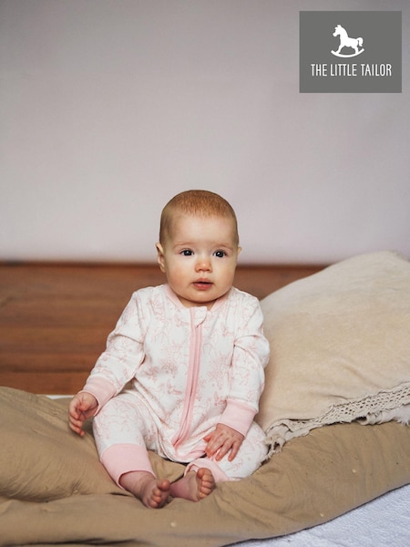 The Little Tailor Baby Front Zip Soft 100% Cotton Sleepsuit (952705) | £21