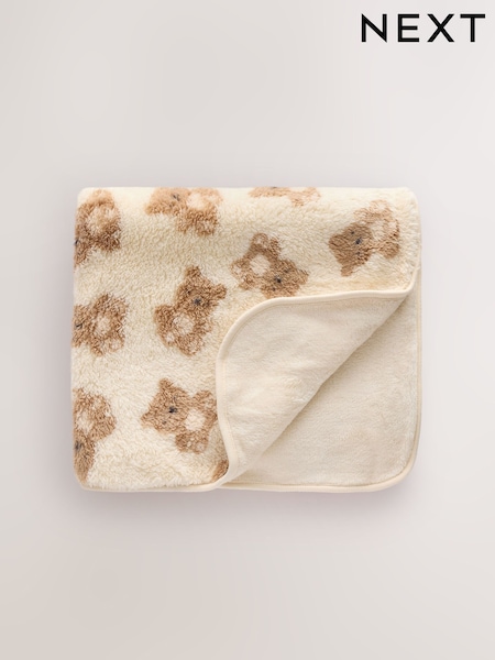 Cream Bear Fleece Baby Blanket (967314) | £14