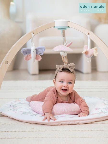aden + anais Pink Girl 100% Cotton Discover Ma Fleur Activity Gym (976355) | £90