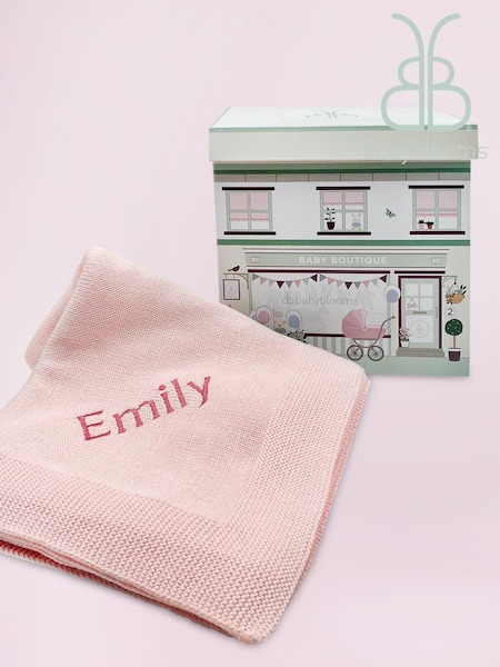 Babyblooms Kids Personalised Luxury Knitted 100% Cotton Blanket Baby Gift (990544) | £38