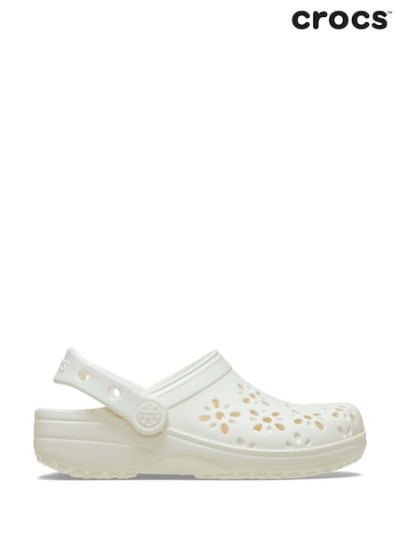 Crocs Chalk Kids Floral Cut Out Clogs (AA0198) | £39.99