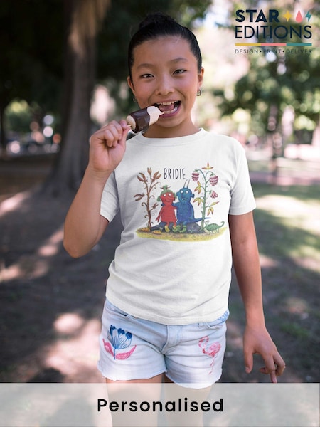 Star Editions Childrens Blue Personalised The Smed and Smoos 100% Cotton T-Shirt (AC0613) | £15