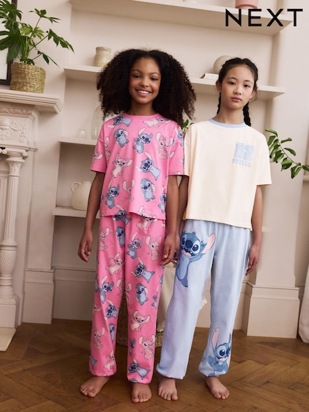 Pink/Blue Lilo & Stitch Jogger Pyjamas 2 Pack (3-16yrs) (AC1135) | £32 - £39