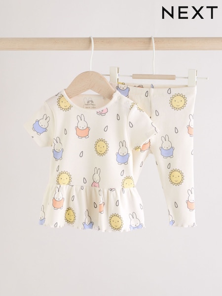 Cream Baby License Miffy Short Sleeve Top and Leggings Set 2 Piece (AC2516) | £14 - £16