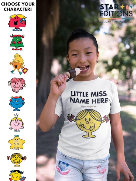 Star Editions Personalised Little Miss Childrens Black 100% Cotton T-Shirt (AC3805) | £15