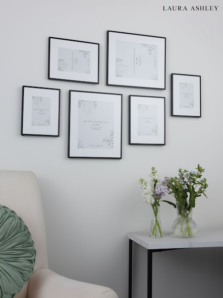 Laura Ashley Set of 6 Black Alisa Gallery Photo Frames (AD2687) | £130