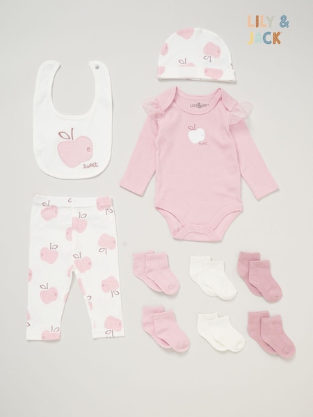 Lily & Jack Baby Bodysuit Hat Trousers 100% Cotton Bib and Socks Gift Set 10 Piece (AE0407) | £20