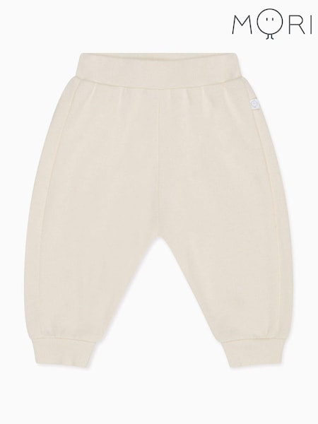 MORI Cream Cotton And Bamboo Super Soft Stretchy Joggers (AG5345) | £20 - £22