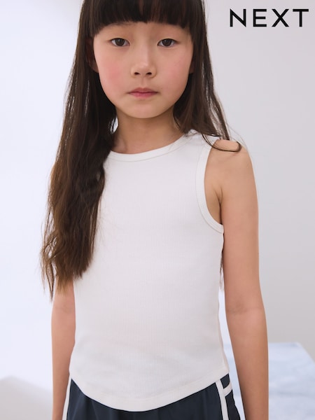 White Rib Vest (3-16yrs) (AH9533) | £3 - £6