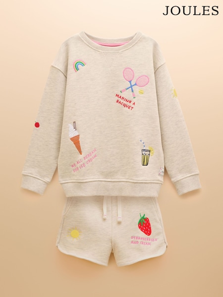 Joules Summerdays Natural Embroidered Jersey Co-ord (AL4183) | £34 - £37