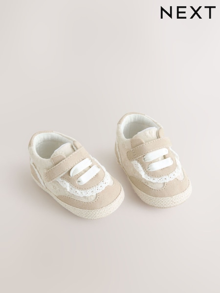 Neutral Embroidery Baby Trainers (0-24mths) (AM3377) | £12
