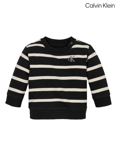 Calvin Klein Black Stripe Crew Neck Sweatshirt (AM5510) | £55