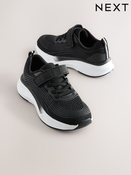 Black Elastic Lace-Up Trainers (AR0210) | £22 - £30