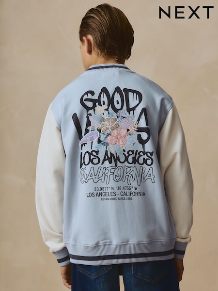 Blue Graphic Print Bomber Jacket (3-16yrs) (AT0907) | £25 - £33