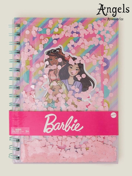 Angels By Accessorize Pink Girls Barbie™ Confetti Cover Notebook (AT8506) | £12