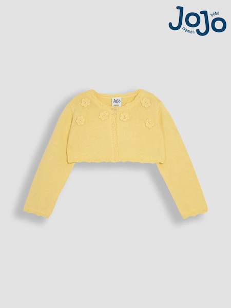 JoJo Maman Bébé Yellow Floral Bolero Cardigan (AU4215) | £23 - £26