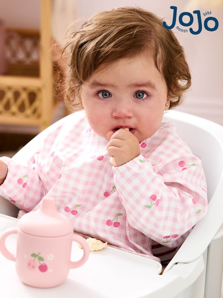 JoJo Maman Bébé Pink Sleeved Bib (AV5122) | £10
