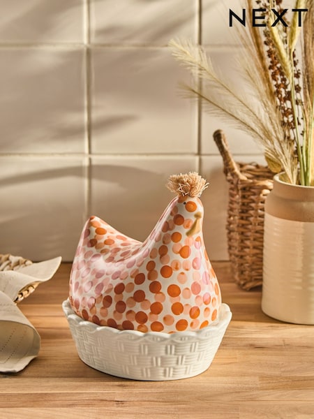 Orange Ceramic Chicken Egg House (AW5174) | £25
