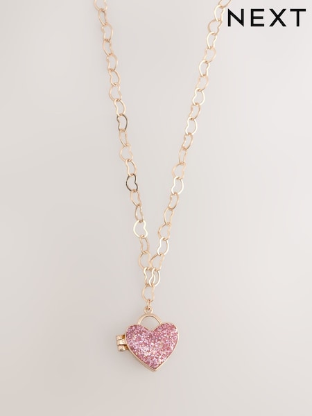 Gold Tone Heart Locket Necklace (AY9185) | £8