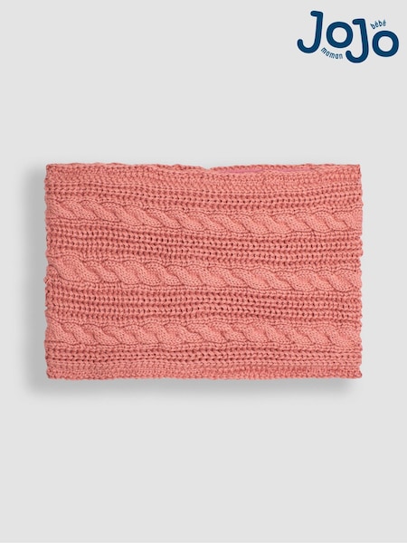 JoJo Maman Bébé Dusky Pink Cable Knitted Neck Cosy Scarf (B34917) | £14