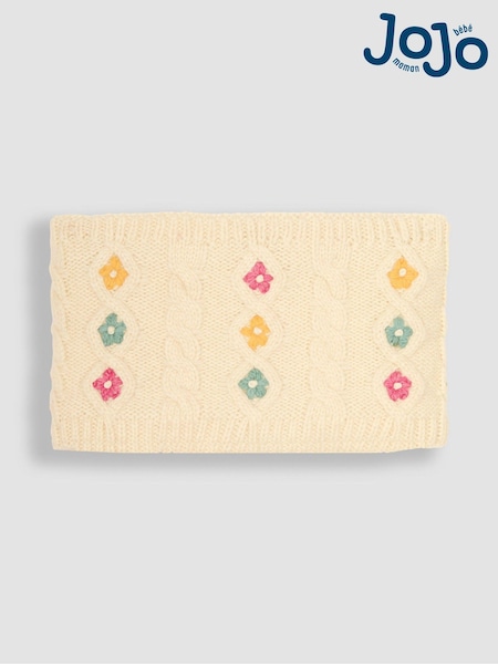 JoJo Maman Bébé Cream Cable Knitted Neck Cosy Scarf (B48122) | £16
