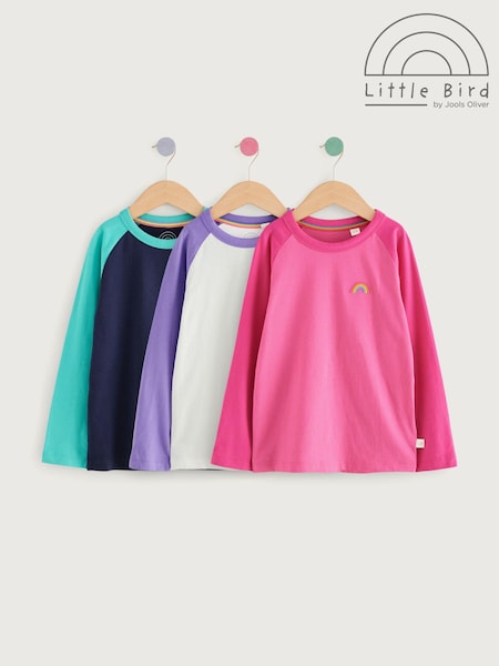 Little Bird by Jools Oliver Pink Long Sleeve 100% Cotton T-Shirts 3 Pack (E11732) | £28 - £34