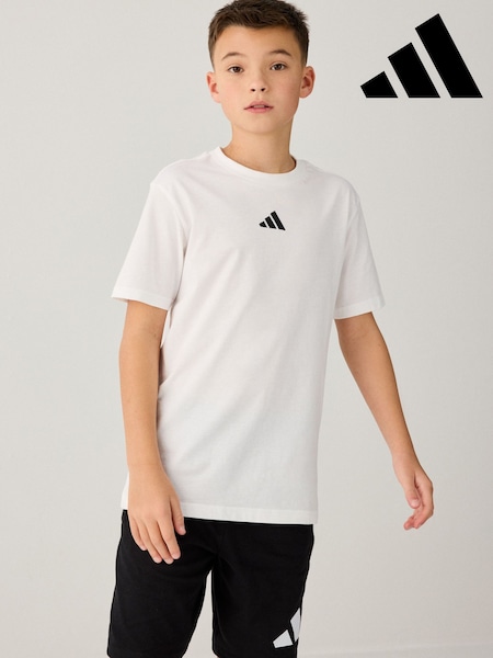 adidas White Essentials 100% Cotton T-Shirt (E37173) | £12