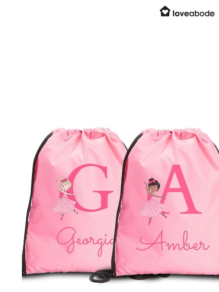 Loveabode Pink Personalised Dancing Ballet Rucksack Bag (E45263) | £15