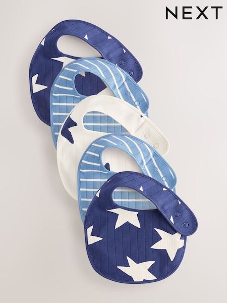 Navy Baby Bibs 5 Pack (E46732) | £10