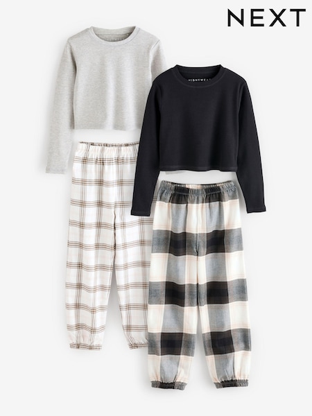 Black & White 2 Pack Check Woven Pyjamas (4-16yrs) (E51294) | £26 - £35
