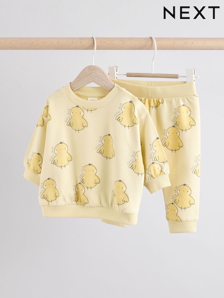 Yellow Chick Baby Sweatshirt and Joggers 2 Piece Set (0mths-2yrs) (E59553) | £13 - £15