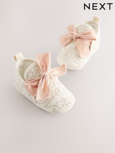 Cream Embroidery Baby Booties (0-18mths) (E66639) | £10