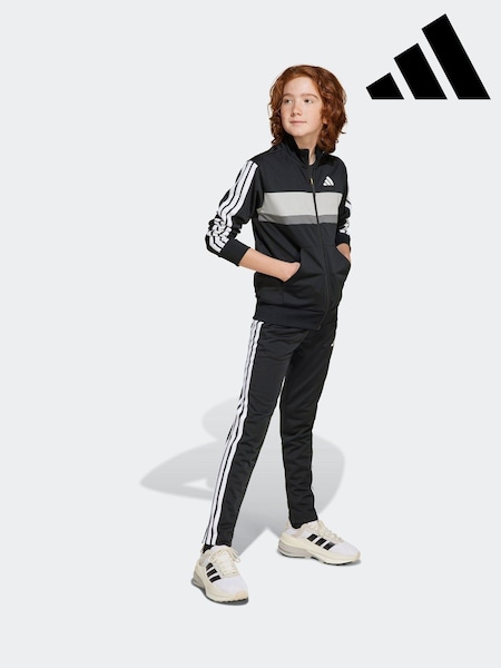 adidas Black Seasonal Essentials Tiberio 3-Stripes Tricot Tracksuit Kids (E66805) | £38