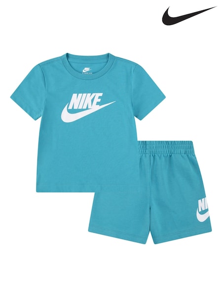 Nike Blue Cactus Little Kids Club T-Shirt and Shorts Set (E71316) | £35
