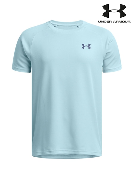 Under Armour Blue Tech Textured Short Sleeve 100% Cotton T-Shirt (E84847) | £22