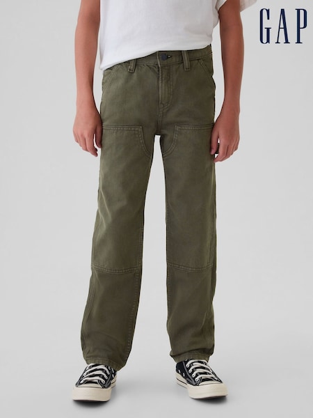 Gap Green Cotton Straight Fit Carpenter Jeans (5-13yrs) (E95438) | £24