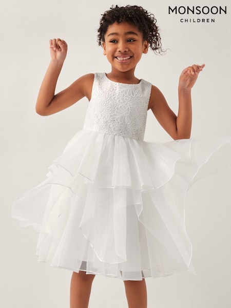 Monsoon Natural Lace Petal Flower Girl Dress (F06609) | £65 - £75