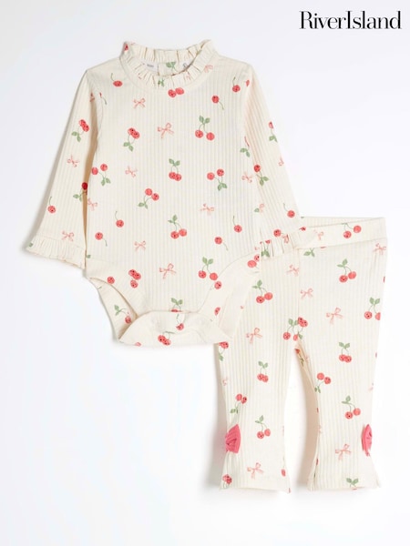 River Island Cream Baby Girls Kickflare Set (F46980) | £18