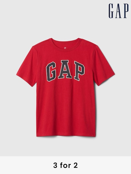Gap Red Logo Short Sleeve Crew Neck T-Shirt (4-13yrs) (F50683) | £10