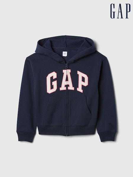 Gap Navy Blue Zip Up Logo Hoodie (4-13yrs) (F63866) | £25
