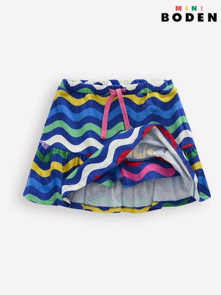 Boden Blue 100% Cotton Tiered Jersey Skort (F83537) | £21 - £23