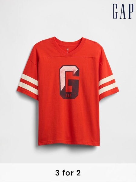 Gap Red Varsity Crew Neck Short Sleeve T-Shirt (4-13yrs) (H17778) | £14