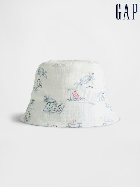 Gap White Crinkle Gauze Bucket Hat (H21898) | £14