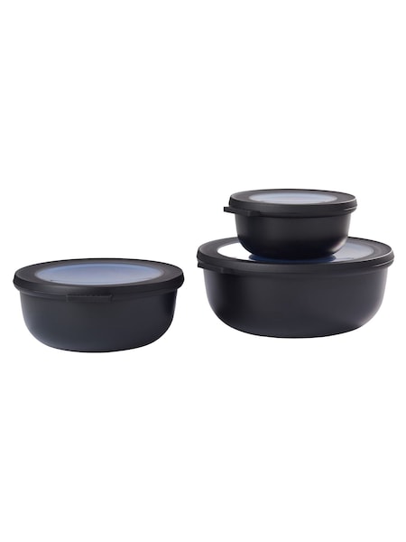 Mepal Nordic Black Cirqula Round 3 Piece Food Storage Set (H25311) | £28